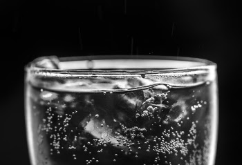 Monochrome Photo of Carbonated Drink