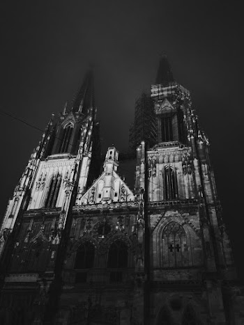 Monochrome Photo of Church Exterior