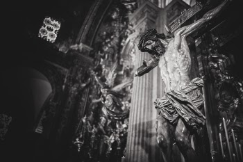 Monochrome Photo of Crucifix
