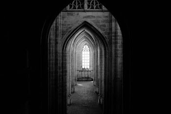 Monochrome Photo Of Dark Hallway