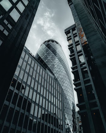 Monochrome Photo of High-Rise Building