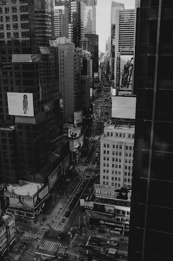Monochrome Photo Of High-Rise Buildings