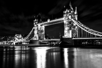 Monochrome Photo of London Tower Bridge