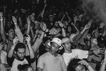Monochrome Photo of People Having Fun