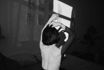 Monochrome Photo of Topless Woman