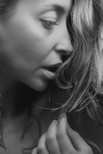 Monochrome Photo of Woman's Face and Hair