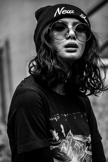Monochrome Photo Of Woman Wearing Beanie