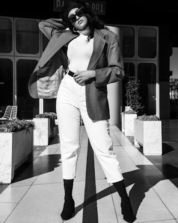 Monochrome Photo Of Woman Wearing Coat