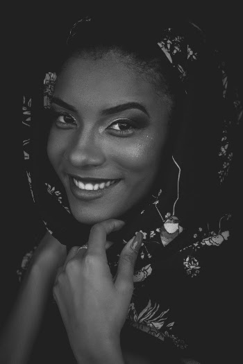 Monochrome Photo Of Woman Wearing Headscarf