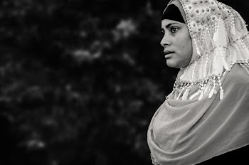 Monochrome Photo of Woman Wearing Hijab