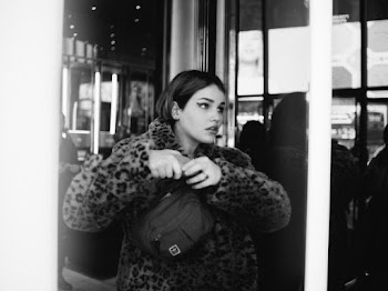 Monochrome Photo Of Woman Wearing Leopard Jacket