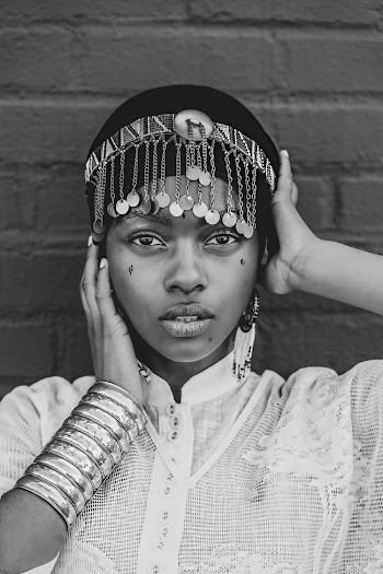 Monochrome Photo of Woman With Headband