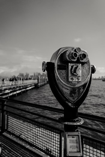 Monochrome Photography of Coin Operated Telescope