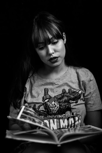 Monochrome Photography of Woman Reading Magazine