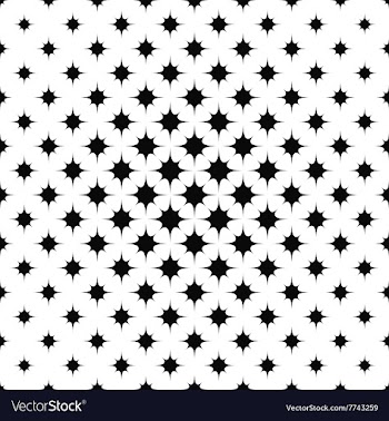 Monochrome repeating curved star pattern vector image