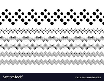 Monochrome repeating dot pattern divider line set vector image