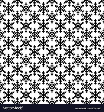 Monochrome repeating geometrical snowflake vector image