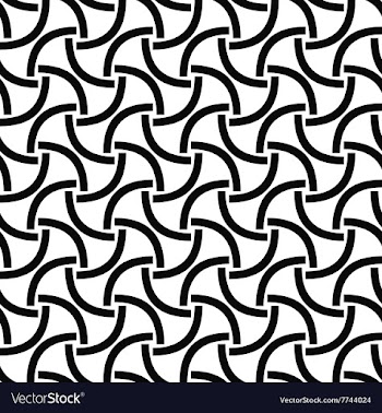 Monochrome seamless curved shape pattern design vector image