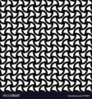 Monochrome seamless curved shape pattern vector image