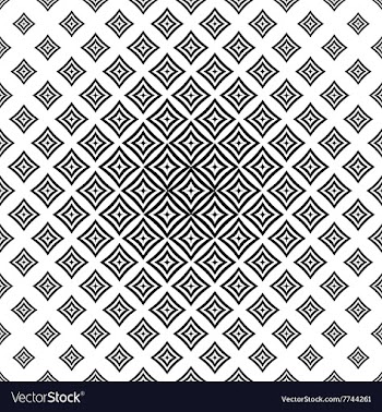Monochrome seamless curved square pattern vector image