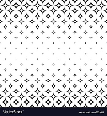 Monochrome seamless curved star pattern vector image