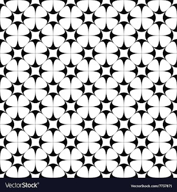 Monochrome seamless star pattern design vector image
