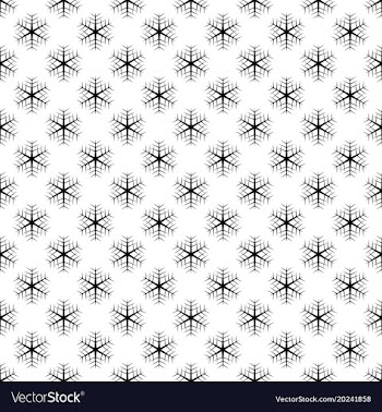 Monochrome seamless stylized snowflake pattern vector image