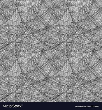 Monochrome seamless wired curved line pattern vector image