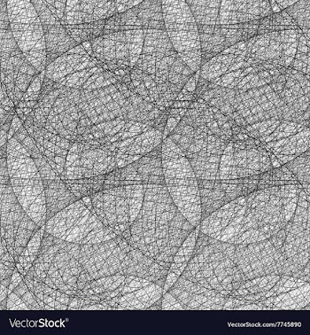 Monochrome seamless wired swirl fractal pattern vector image