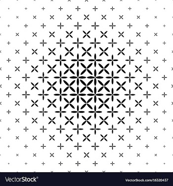 Monochrome star pattern - geometric abstract vector image