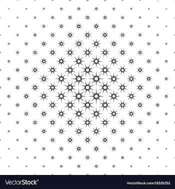 Monochrome star pattern - geometrical abstract vector image