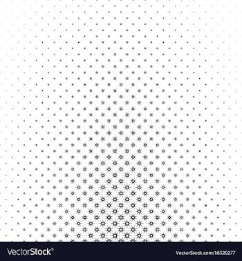Monochrome star pattern - geometrical halftone vector image