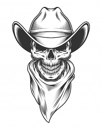 Monochrome vintage skull Free Vector