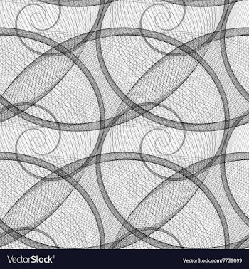 Monochrome wired spiral pattern fractal vector image