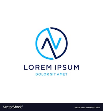 Monogram av logo design vector image