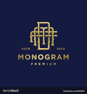 monogram business golden logo template