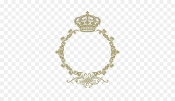 Monogram Crown Picture frame Marriage Embroidery - Round border 
