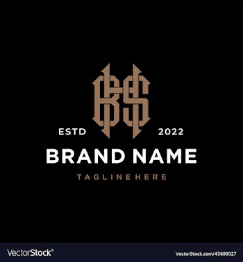 monogram initial letter bhs logo design