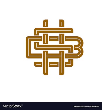 monogram initial letter bsh hsb bhs logo design