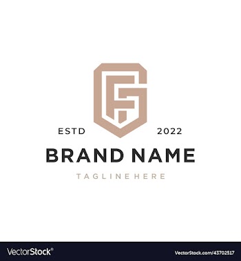 monogram initial letter fg gf logo design