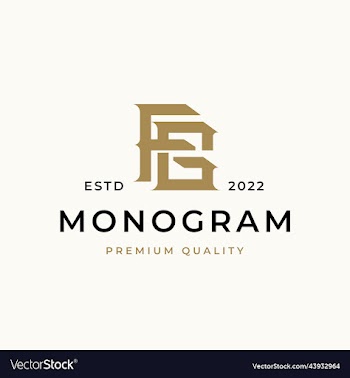 monogram initial letter fg gf logo design