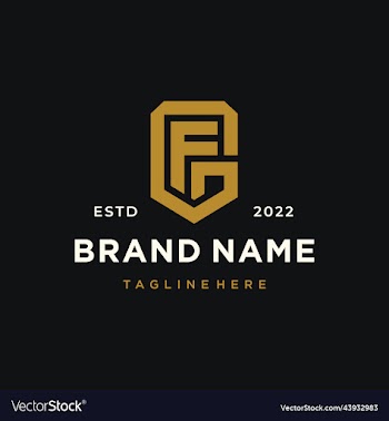 monogram initial letter fg gf logo design
