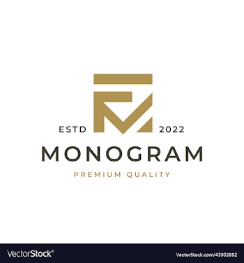 monogram initial letter fm mf logo design