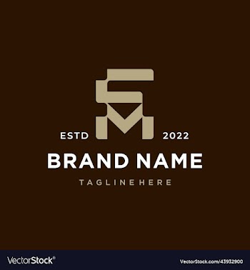 monogram initial letter fm mf logo design