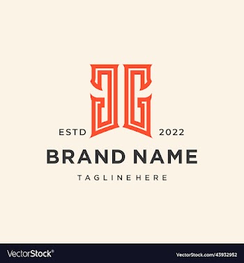 monogram initial letter gg logo design