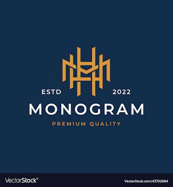 monogram initial letter hhm logo design