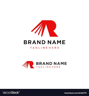 monogram initial letter r logo design