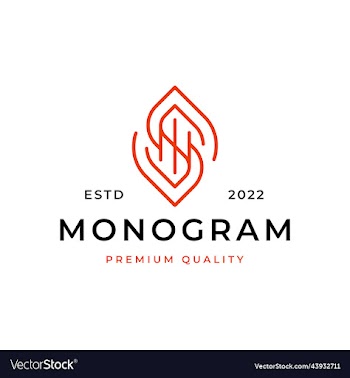 monogram initial letter sn logo design
