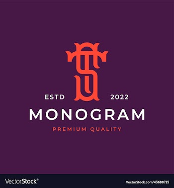 monogram initial letter st ts logo design