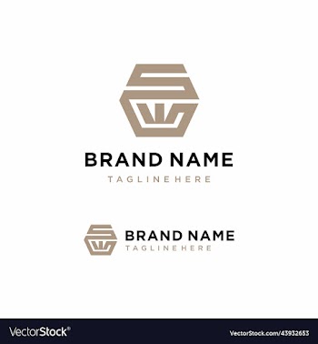 monogram initial letter sw ws logo design